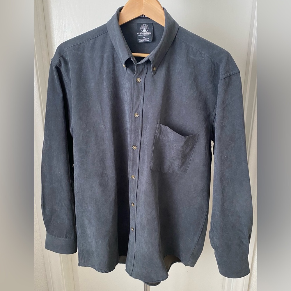 Vintage Weatherproof Microsuede Button down shirt